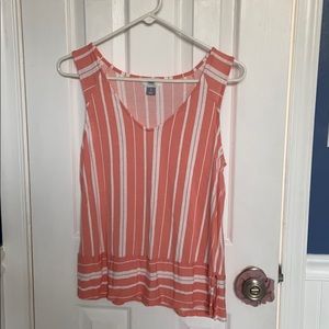 pink and white striped shirt